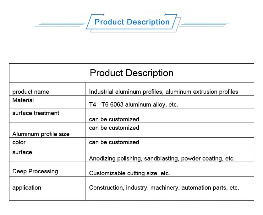 Custom Extruded Industrial Alloy Powder Coated Aluminum Extruded Profiles with Complete Price Specifications